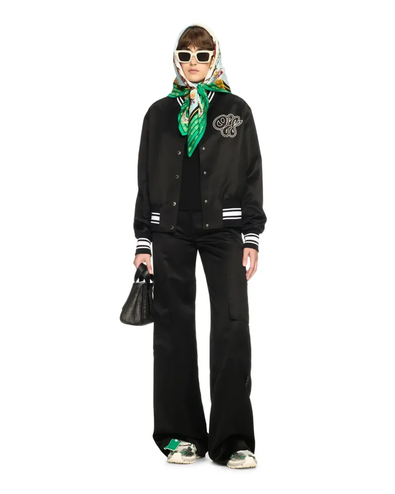 OFF-WHITE Schwarze Toybox Satin Cargohose Schwarz