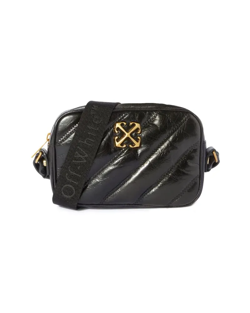 OFF-WHITE Schultertasche mit gestepptem Muster Schwarz