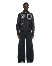 OFF-WHITE Varsity Lederjacke Schwarz