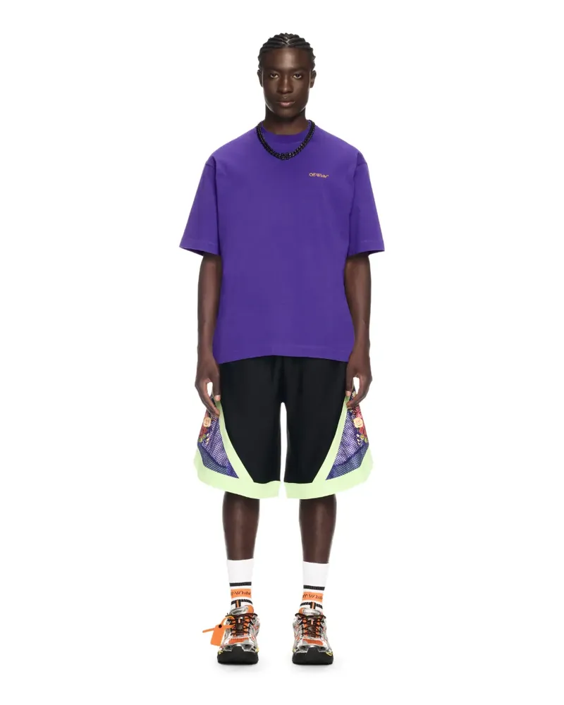 OFF-WHITE Blaues T-Shirt mit Pfeil-Motiv Blau