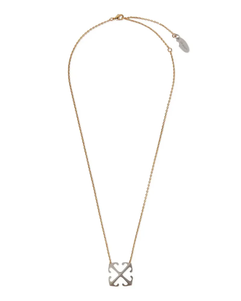 OFF-WHITE ZWEIFARBIGE HALSKETTE MIT PFEIL-ANHÄNGER Gold