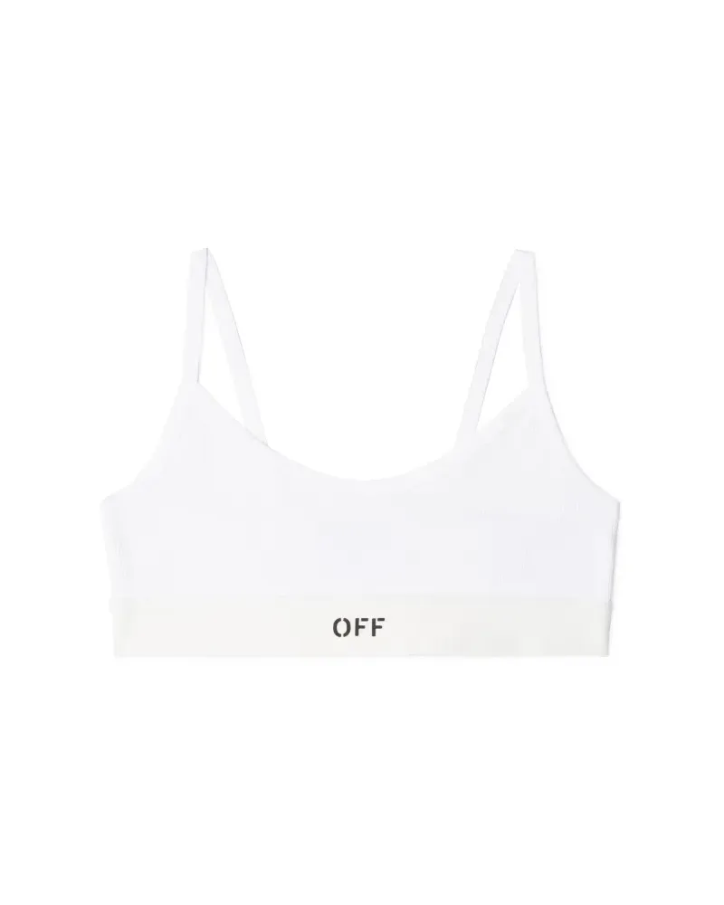 OFF-WHITE WEISS/ SCHWARZ OFF RIPPSTRICK BRALETTE Weiß
