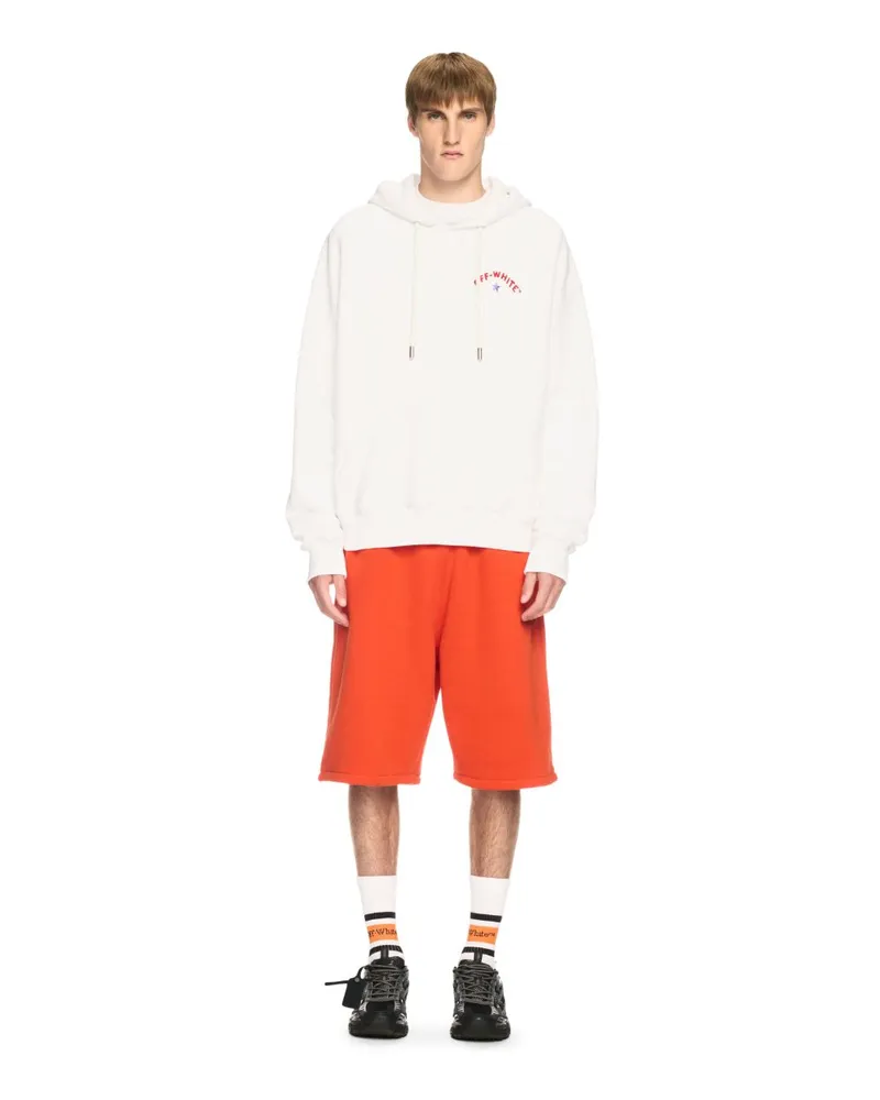 OFF-WHITE WEISSER HOODIE MIT STERN UND PFEIL Weiß