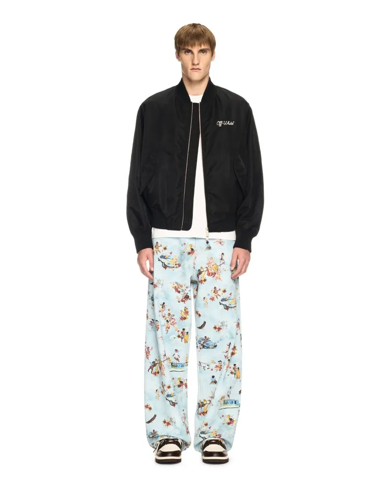 OFF-WHITE SCHWARZE SCRIPT COLLEGEJACKE Schwarz