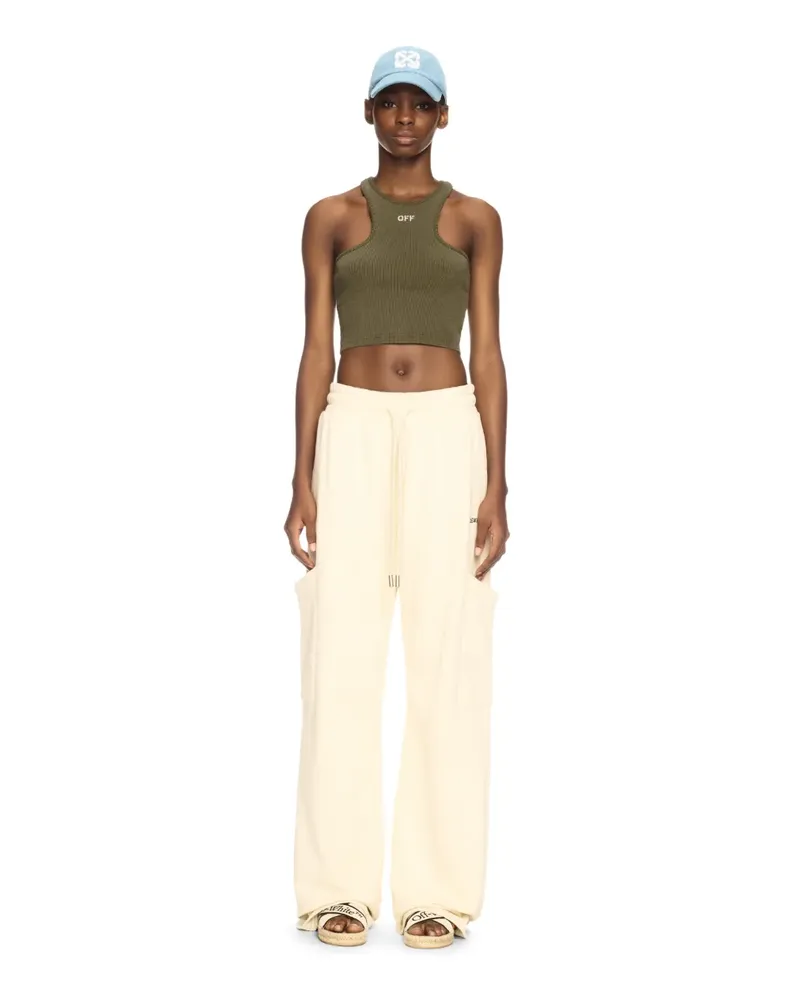 OFF-WHITE GRÜNES GERIPPTES ROWING TOP Grün