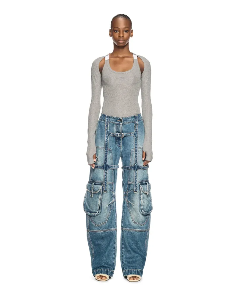 OFF-WHITE SILBERNES LUREX-HEMD Silber