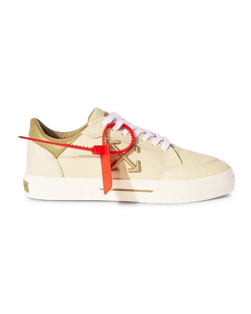 OFF-WHITE CREME/BRAUN NIEDRIGE VULKANISIERTE LEDER SNEAKER Nude
