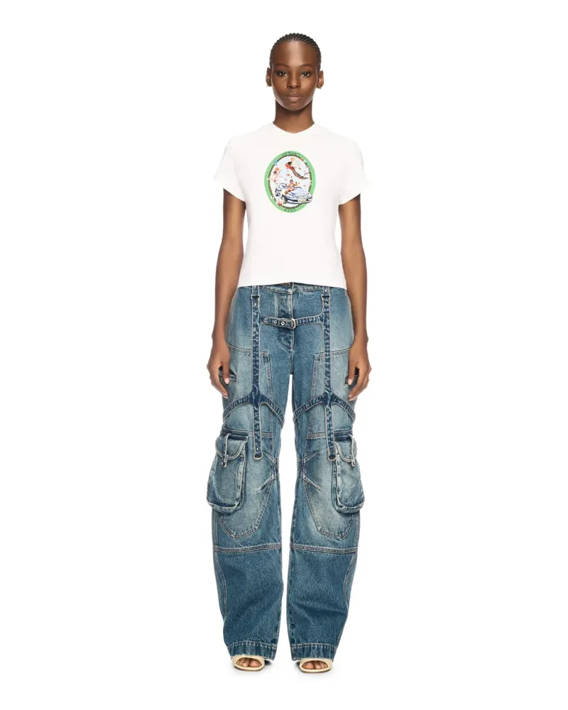 OFF-WHITE WEISSES OVAL FRESKO T-SHIRT Weiß