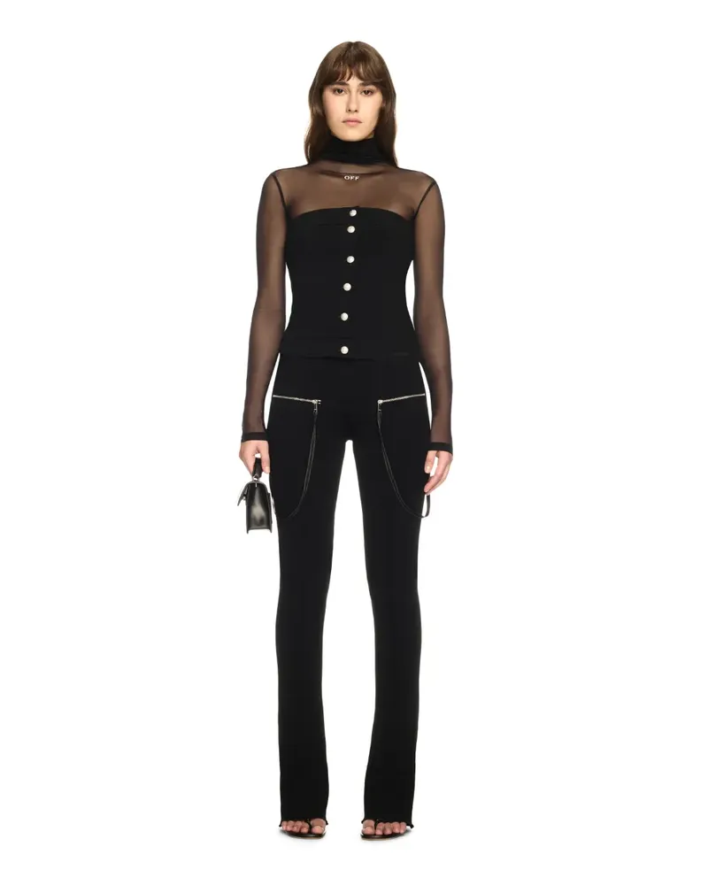 OFF-WHITE Schwarzes Jersey Korsett-Top Schwarz