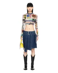 OFF-WHITE Tüll Crop Top mit Xray-Motiv Nude