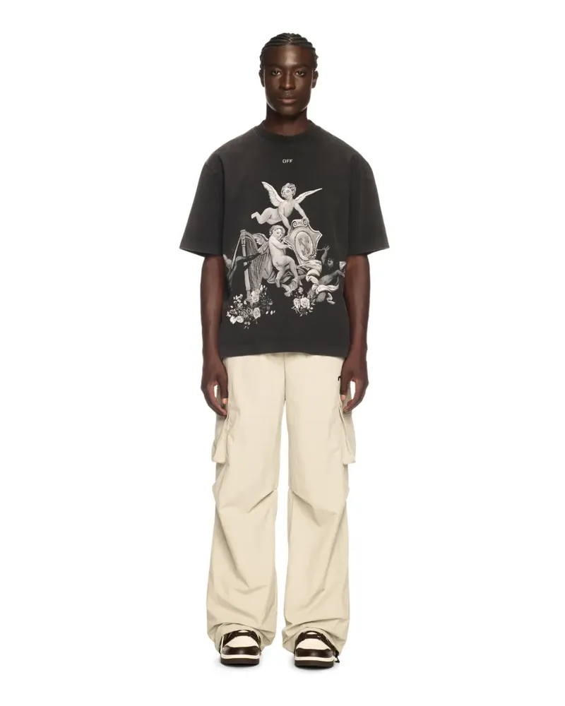 OFF-WHITE SCHWARZES VINTAGE PUTTI T-SHIRT Schwarz