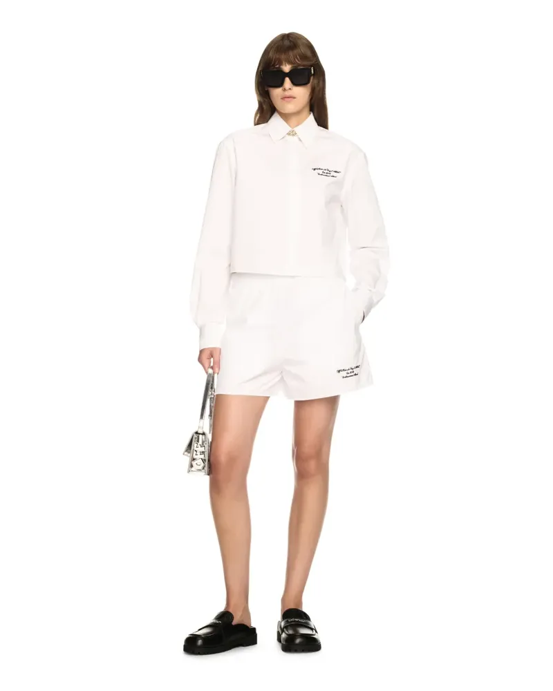 OFF-WHITE Weiße Popeline-Shorts Weiß