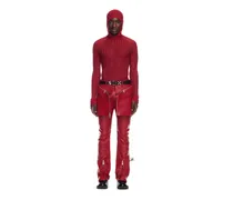 ROTER KRISTALL STRICK HOODIE