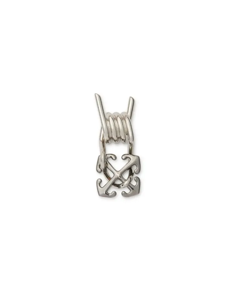 OFF-WHITE Draht Mono-Ohrring Silber