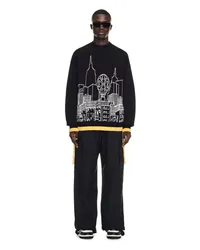 OFF-WHITE SKYLINE STRICKPULLOVER MIT RUNDHALSAUSSCHNITT Schwarz