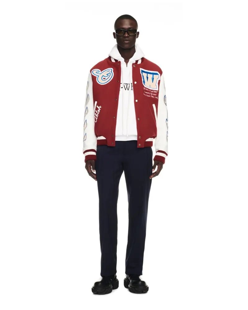 OFF-WHITE Onthego Lea Sle Varsity-Jacke Rot