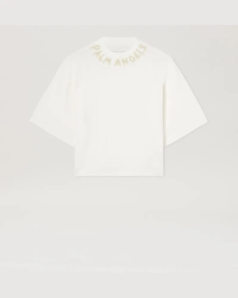 Palm Angels Cropped T-Shir mit Logo 030b