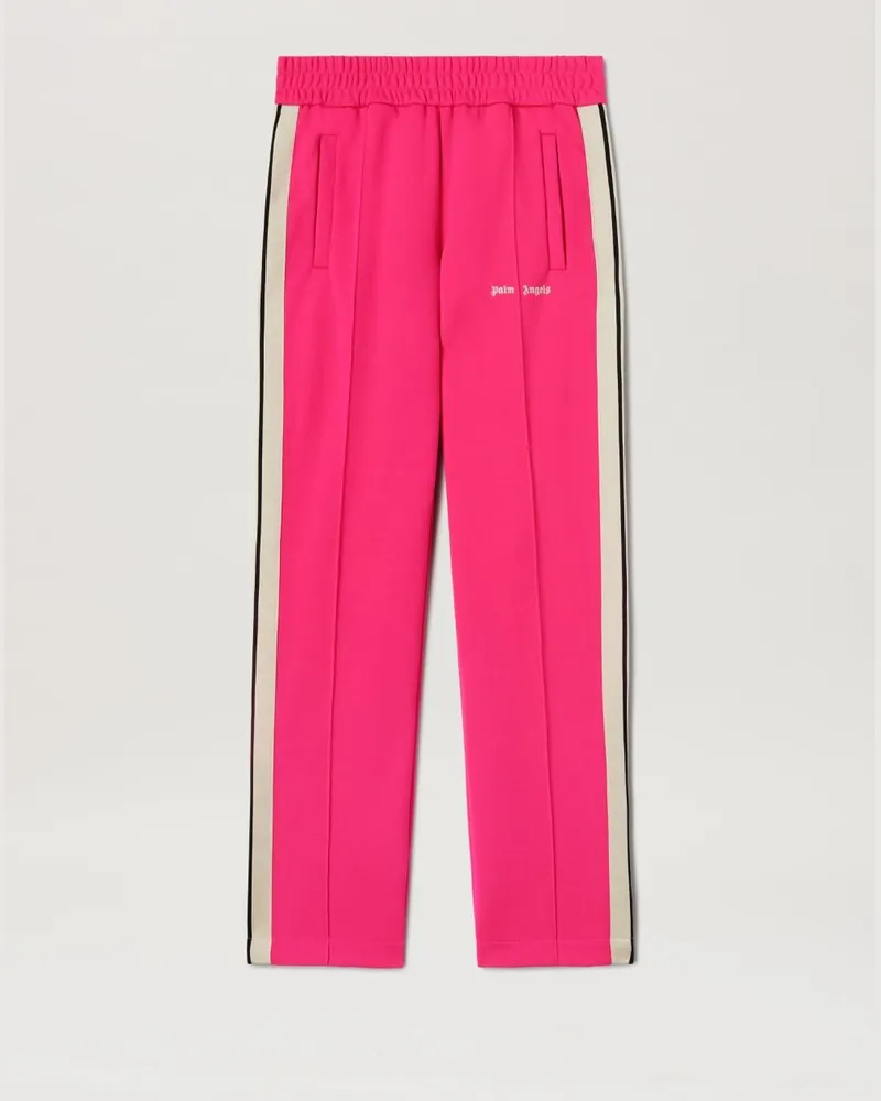 Palm Angels Neonfuchsiafarbene Trainingshose mit Logo Rosa