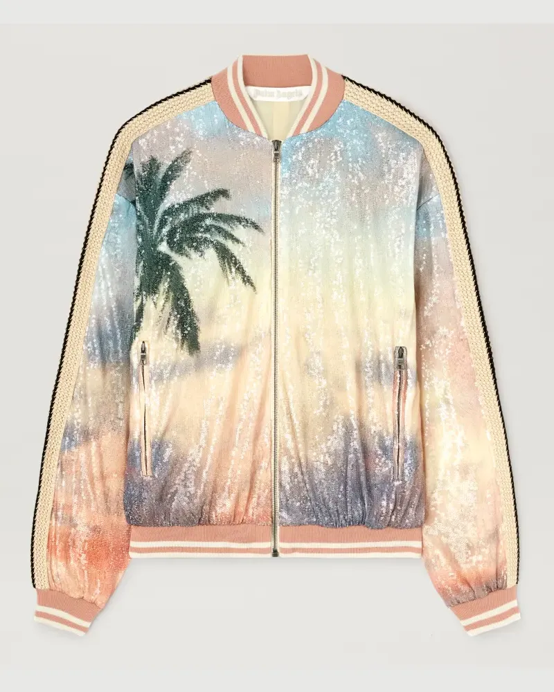 Palm Angels Sunrise Palmen Pailletten Bomberjacke 8410