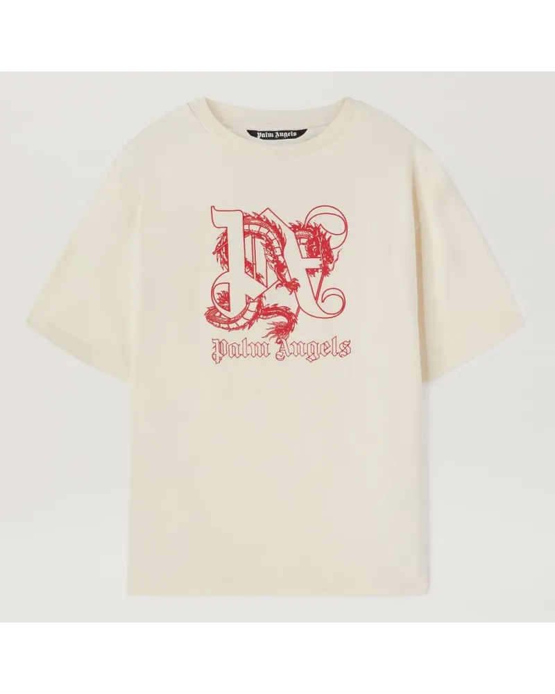 Palm Angels Enges T-Shirt mit Drache - Lunar New Year Nude