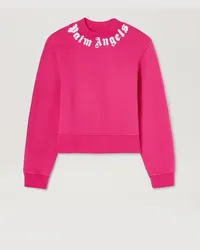 Palm Angels Pullover mit Logo am Hals Rosa