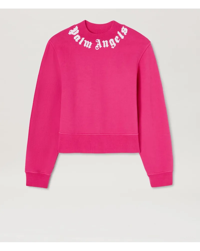 Palm Angels Pullover mit Logo am Hals Rosa