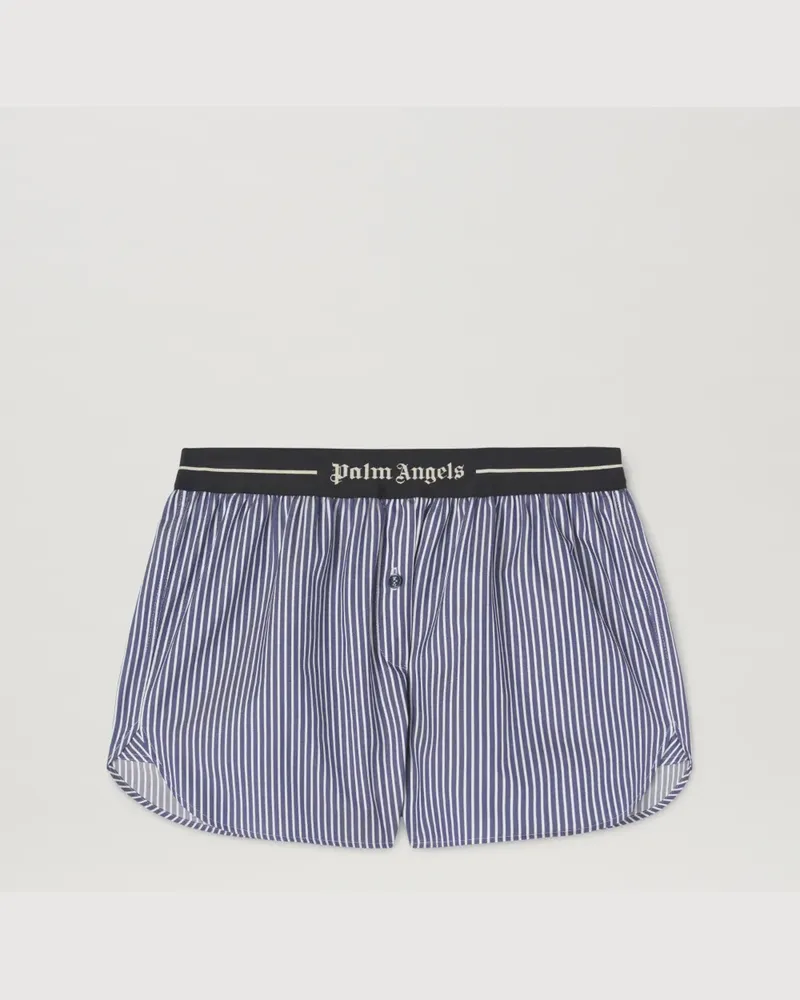 Palm Angels Kurze Hose mit gestreiftem Logo-Band 4603