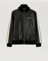 Palm Angels Trainingsjacke mit Leder-Effekt Schwarz