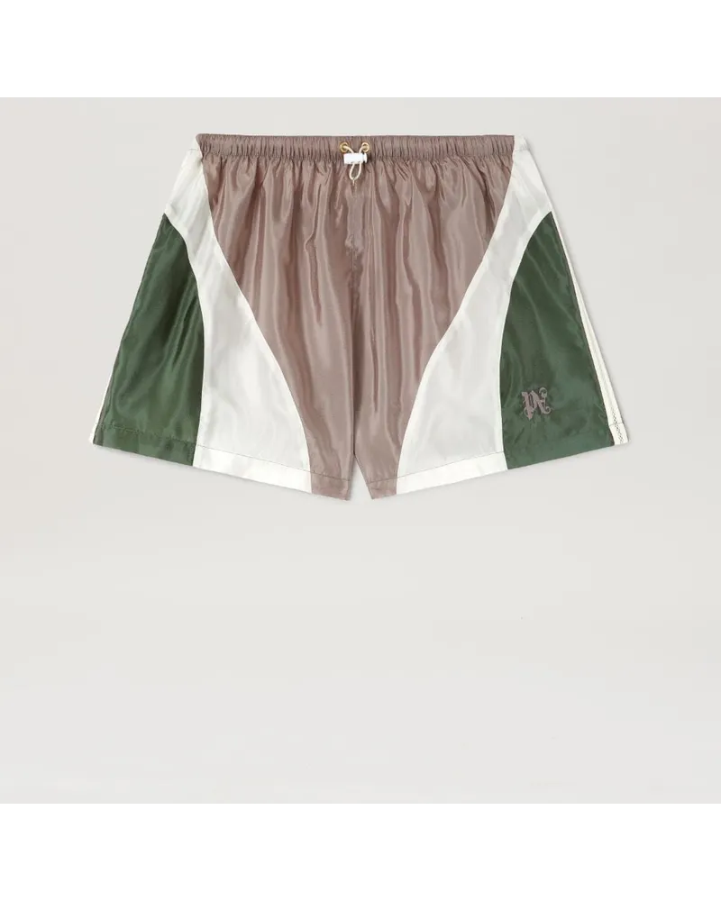 Palm Angels Farbblock-Shorts mit Monogramm Violett