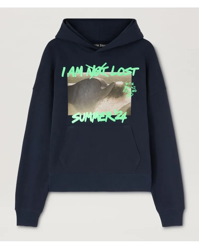 Palm Angels Hoodie I Am Lost Blau