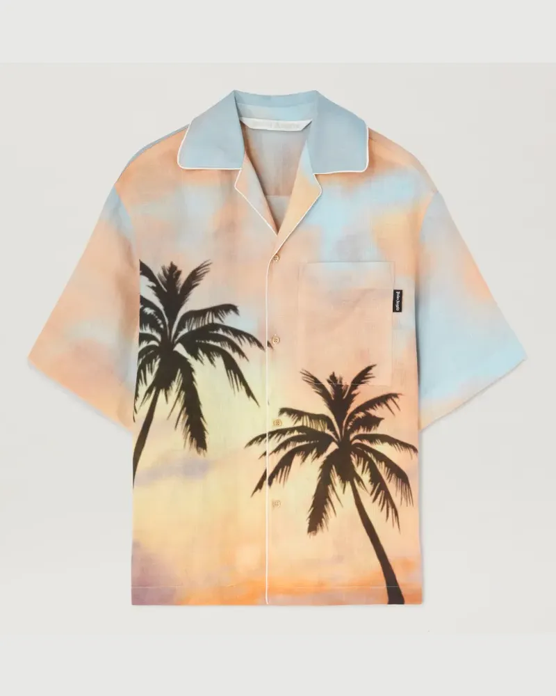 Palm Angels Sunrise Palmen Bowling-Shirt 8410