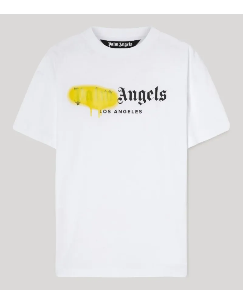 Palm Angels T-SHIRT MIT "LOS ANGELES" BESPRÜHT Weiß