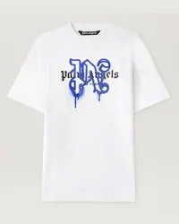 Palm Angels MONOGRAMM SPRAY CITY T-SHIRT LOS ANGELS Weiß