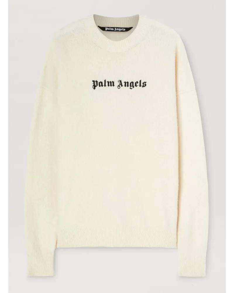 Palm Angels Pullover mit klassischem Logo Weiß