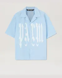 Palm Angels Hemd mit Gothic Logo Blau