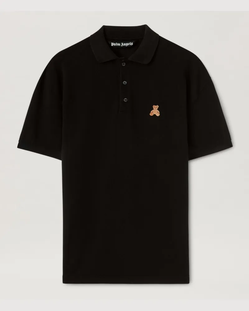 Palm Angels Bear in Mind Polo-Shirt Schwarz