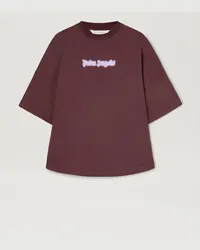 Palm Angels T-Shirt mit Neon Logo Violett