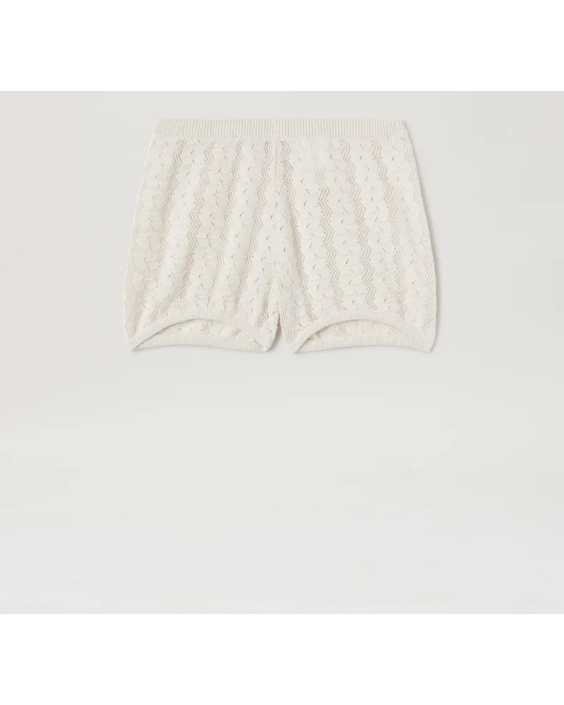 Palm Angels Strickshorts mit Kettendetails Weiß