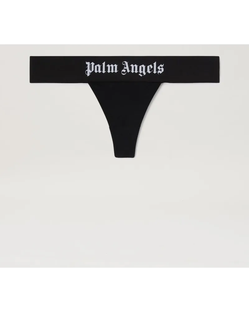 Palm Angels Tanga mit klassischem Logo Schwarz