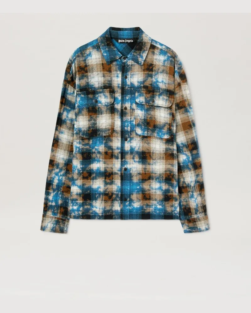 Palm Angels Tartan-Hemd mit geschwungenem Logo 4003