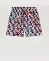 Palm Angels Camouflage Badeshorts mit Palme Blau