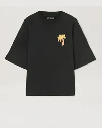 Palm Angels T-Shirt mit der brennender Palme Schwarz