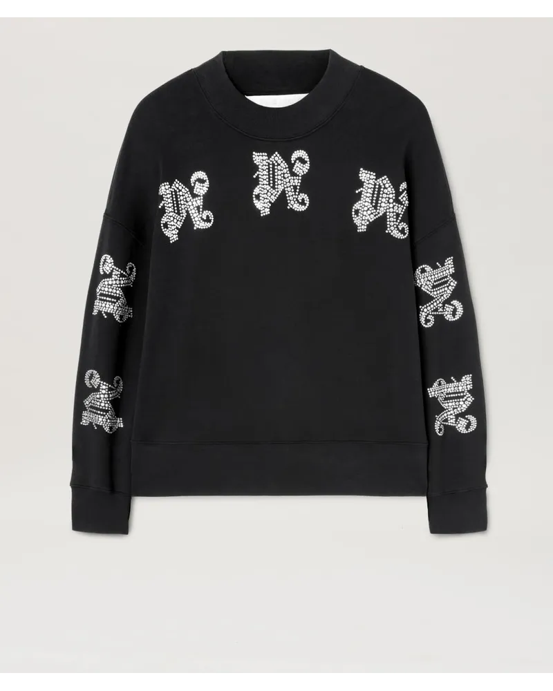 Palm Angels Pullover mit Monogramm Schwarz