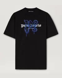 Palm Angels MONOGRAMM SPRAY CITY T-SHIRT NEW YORK Schwarz