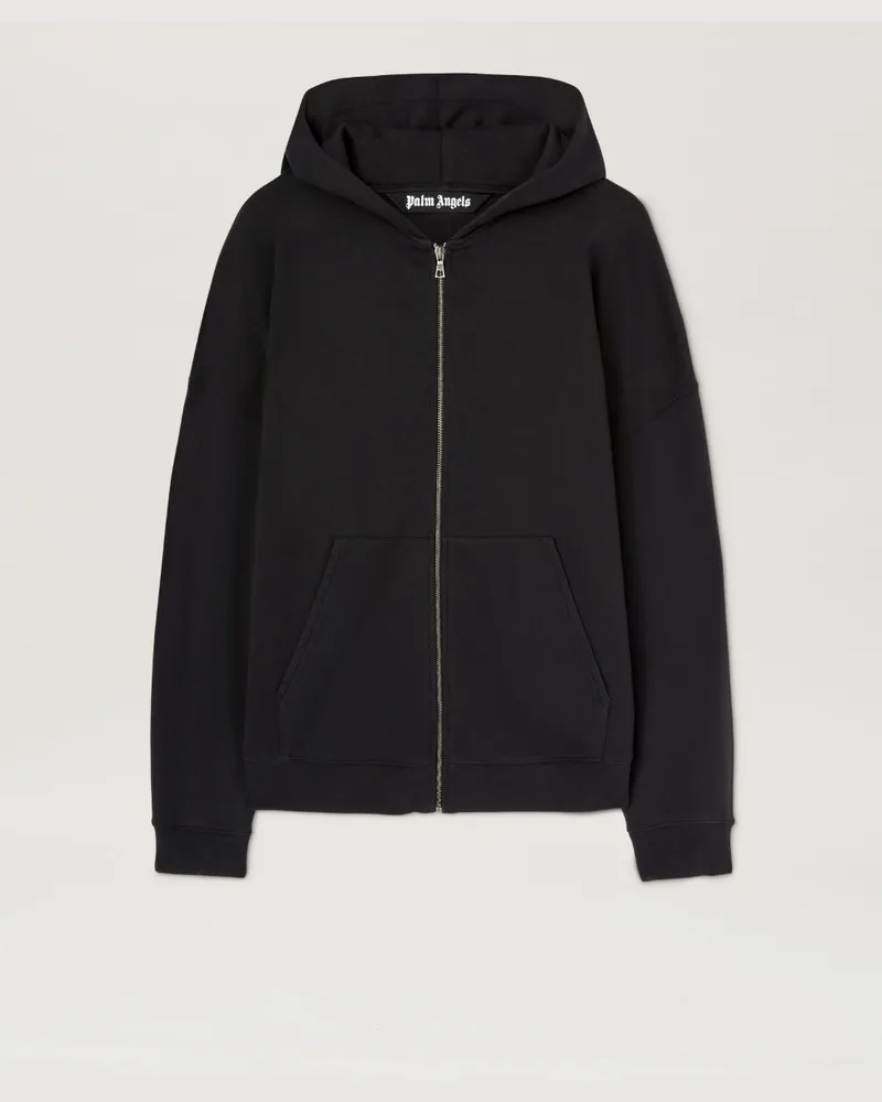 Palm Angels Hoodie mit geschwungenem Logo und Reißverschluss 1003