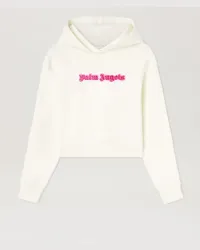 Palm Angels Hoodie mit Neon-Logo Weiß