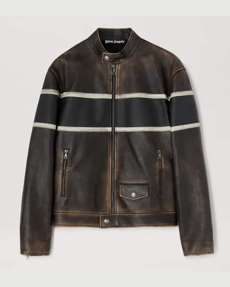 Palm Angels Pin-up Biker Lederjacke 6003