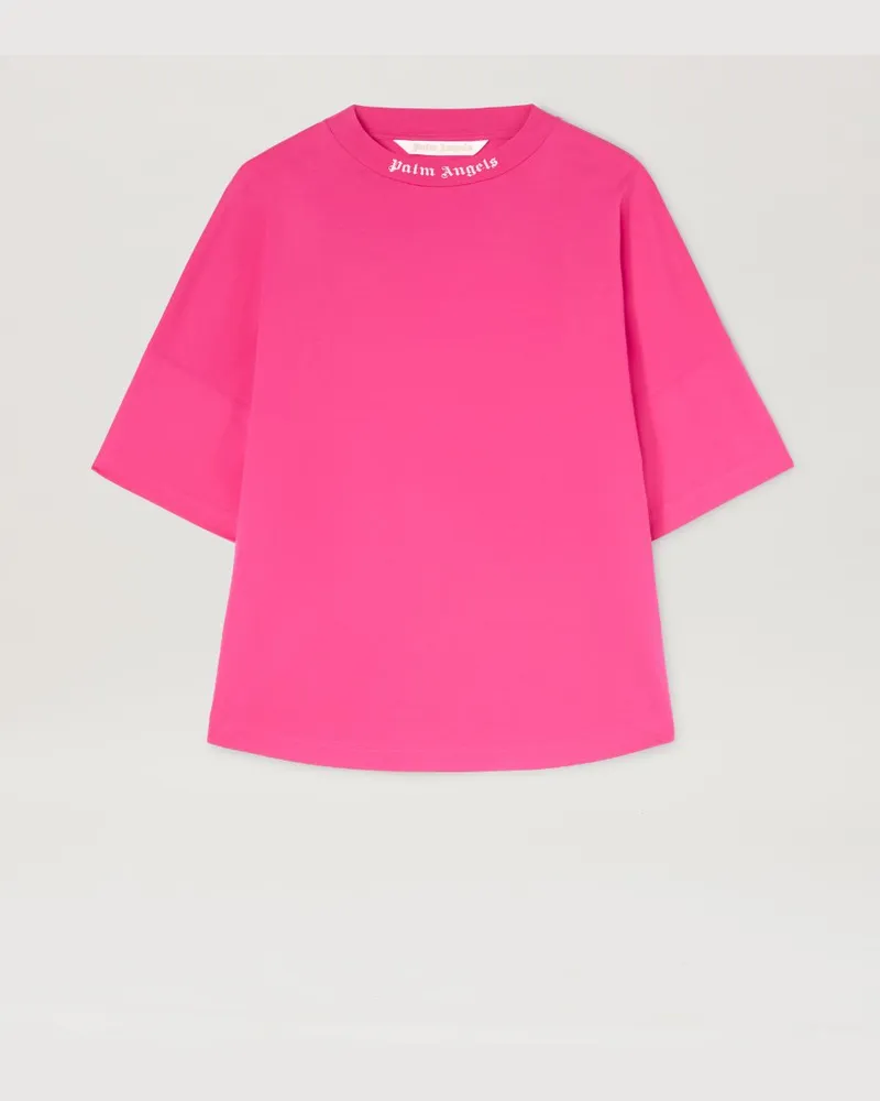 Palm Angels Oversize T-Shirt mit geschwungenem Logo 323c