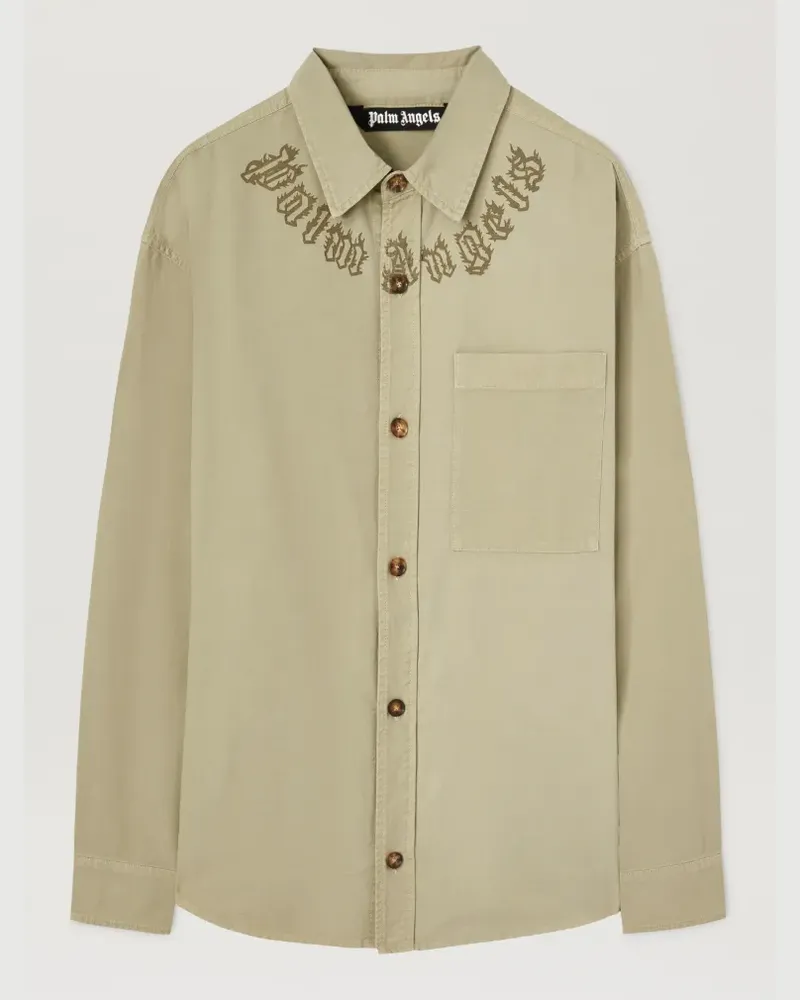 Palm Angels Overshirt mit Kragen-Logo 6262