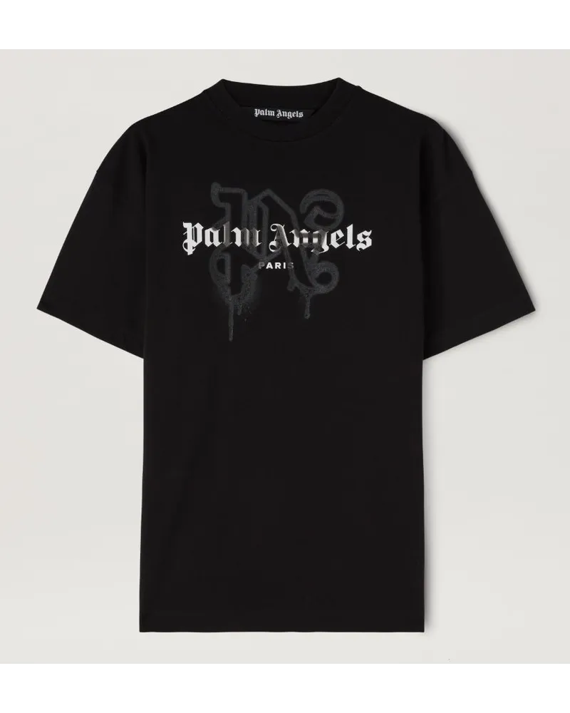 Palm Angels MONOGRAMM SPRAY CITY T-SHIRT PARIS Schwarz